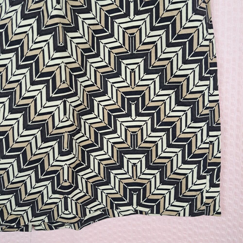 Vintage Ann Taylor Silk with Wool Blend Chevron Print Pencil Skirt Size 6 - Picture 6 of 11